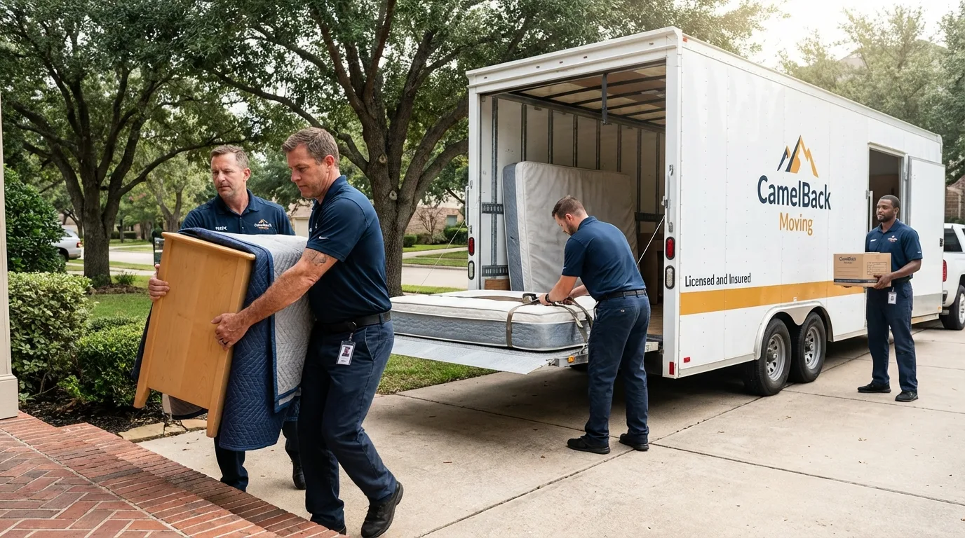 Crew loading residential truck for cross-state move from Waldorf, MD