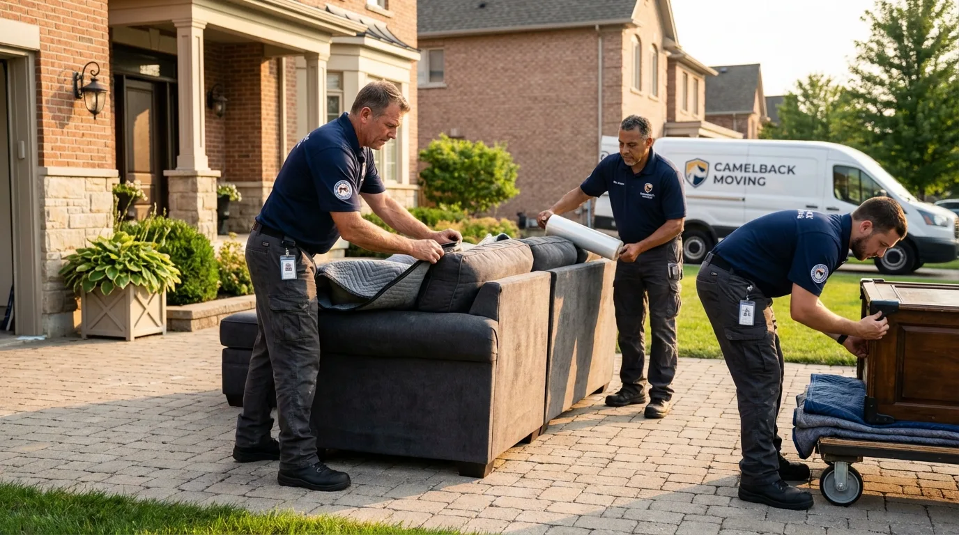 Large estate moving crew wrapping furniture in Waldorf, MD