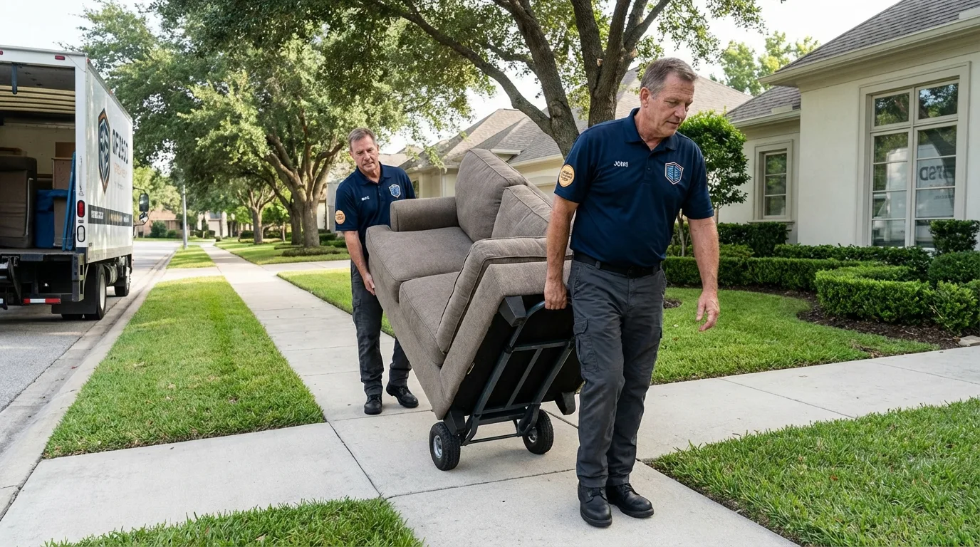 Local residential moving crew loading furniture in Waldorf, MD